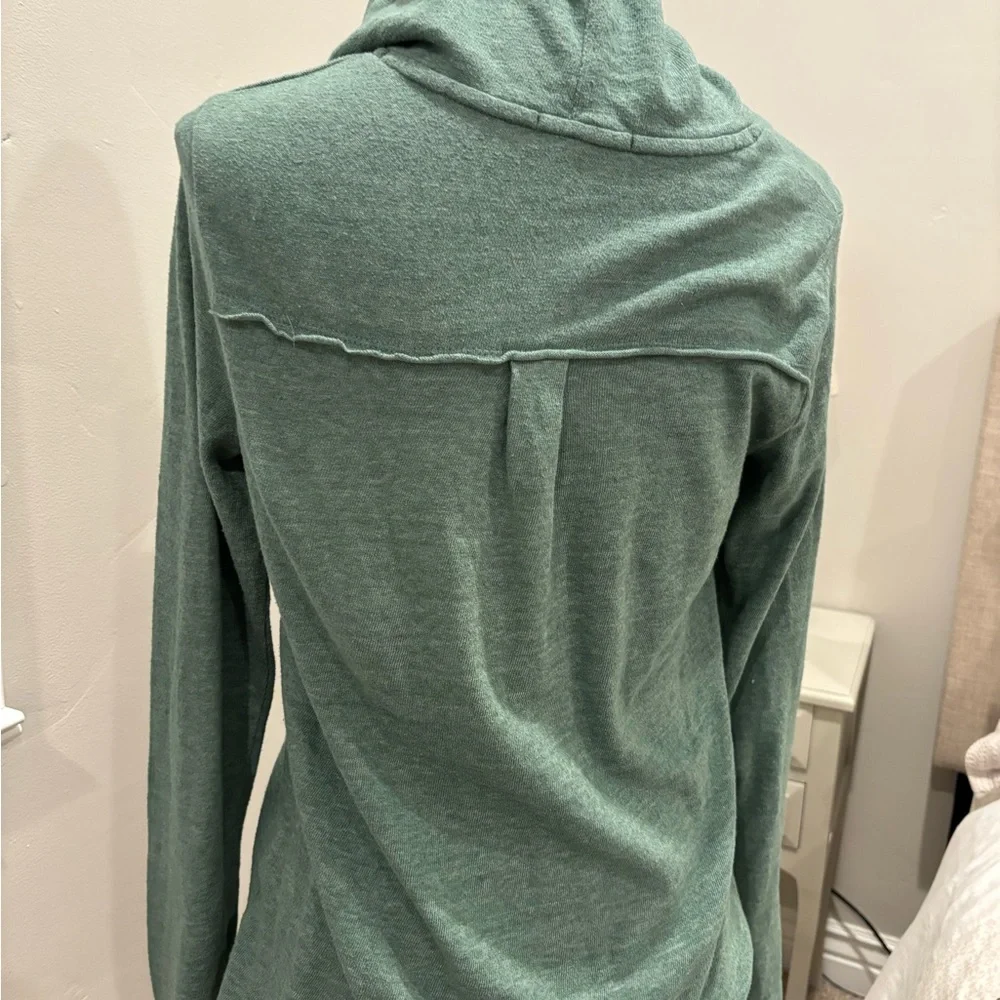 Prana Seafoam Green Hooded Henley Sweatshirt - Picture 2 of 5